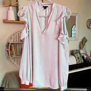 Cold-shoulder ruffle blouse